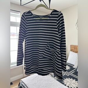 Black and Grey Striped Long Sleeve Top - XS